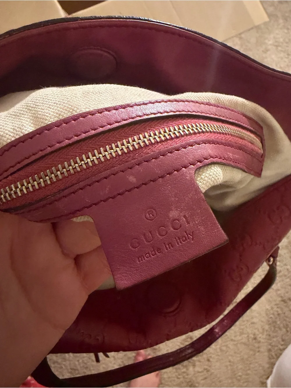 Authentic Gucci Bree Guccissima Medium Fold Over Tote